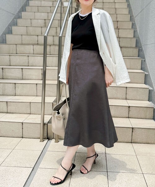 「NOLLEY'S Sophi」 フレアスカート 38 グレイッシュベージュ レディース_画像8