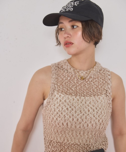 「MIRROR STOKE」 キャップ MEDIUM アイボリー レディース_画像9