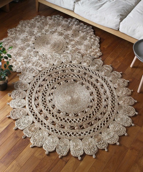 a.depeche（アデペシュ） ラグ ラグマット jute rug 9992 circle/円形