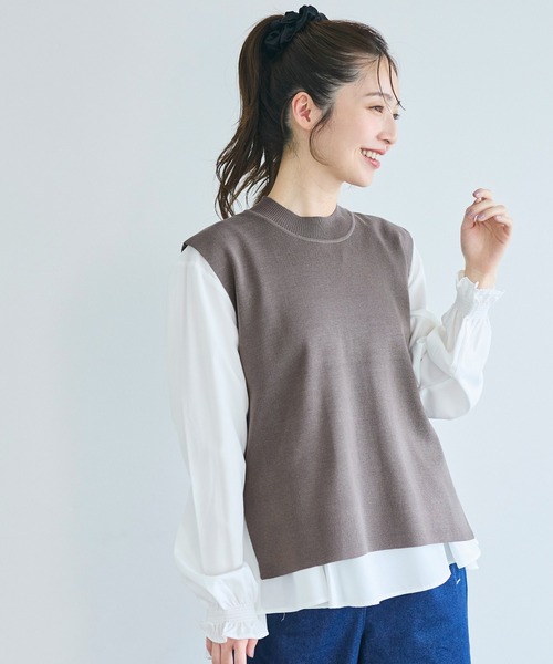 ニット セーター ベストセットフレアブラウス レディース | coca | 14