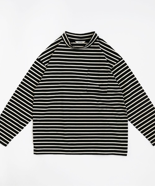 tシャツ HARVESTY / ハーベスティ BORDER MOC NECK L/S TEE レディース メンズ HARVESTY tシャツ / ハーベスティ BORDER MOC NECK L/S TEE