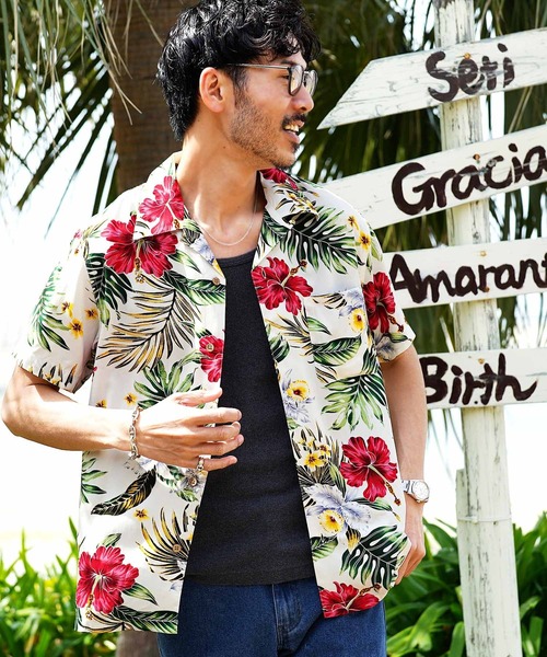 JIGGYS SHOP（ジギーズショップ） シャツ レーヨン 半袖 アロハシャツ