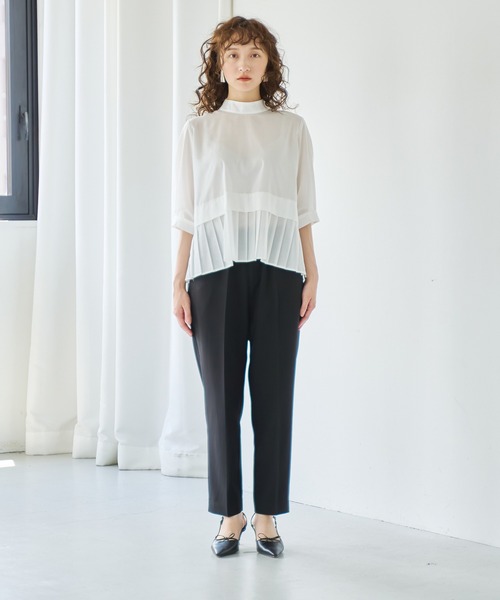 WHYTO ブラウス シャツ 「WHYTO. / ホワイト」Hem pleats blouse