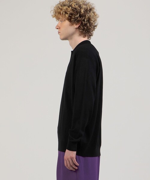 ジョンスメドレー　スキッパーニットポロ　チャコール　size:M　英国製 JOHN SMEDLEY（ジョンスメドレー） メンズ ニット ウール スキッパー