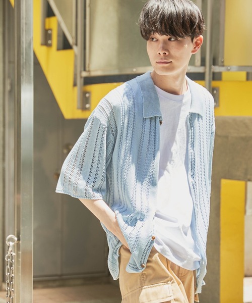 WEGO（ウィゴー） シャツ WEGO/メッシュニットBIGシャツ メンズ 