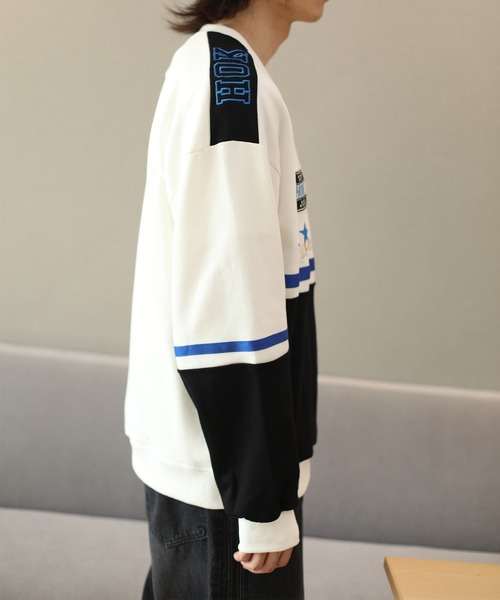 刺繍スウェット 刺繍 ワッペン トレーナー ビッグシルエット MLB トレーナー スウェット MLB/メジャーリーグベースボール