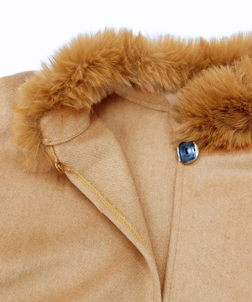 miniministore（ミニミニストア） ポンチョ ファー付きケープコート