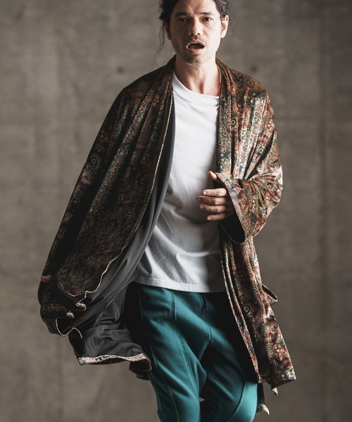 GLIMCLAP カーディガン mcg3392- Paisley pattern × solid color