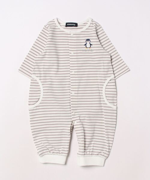 kladskap ベビー服 ロンパース お尻アニマルボーダー長袖2way