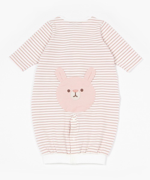 kladskap ベビー服 ロンパース お尻アニマルボーダー長袖2way