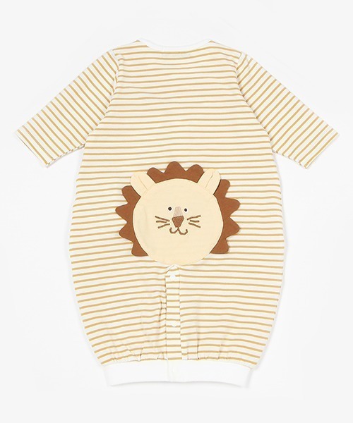 長袖　ロンパース　ベビー kladskap ベビー服 ロンパース お尻アニマルボーダー長袖2way