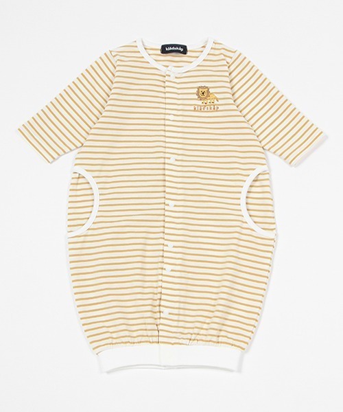 長袖　ロンパース　ベビー kladskap ベビー服 ロンパース お尻アニマルボーダー長袖2way