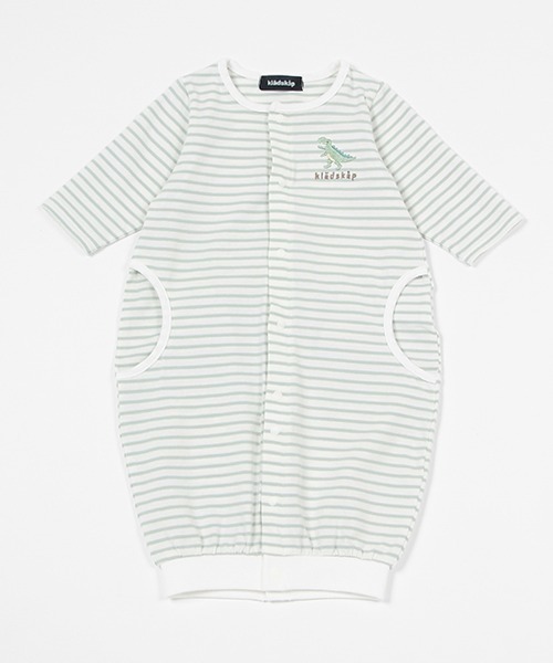 長袖　ロンパース　ベビー kladskap ベビー服 ロンパース お尻アニマルボーダー長袖2way