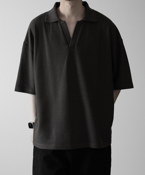 RUUBON ポロシャツ 「RUUBON」waffle skipper polo shirt / ワッフル