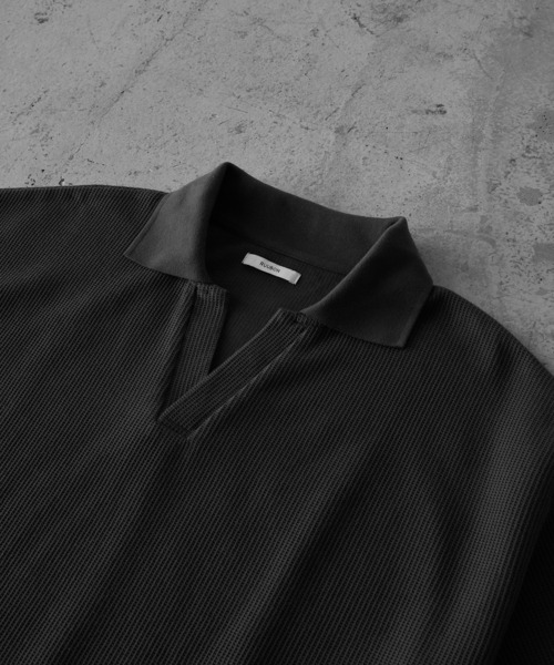 RUUBON ポロシャツ 半袖 「RUUBON」waffle skipper polo shirt