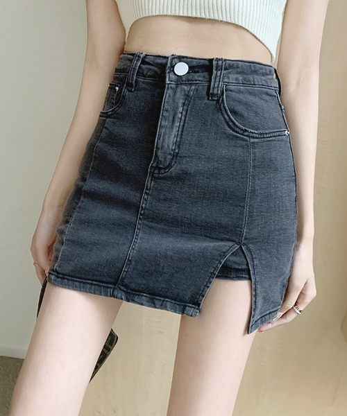 ミニスカート Side Flat Striped Skirt Joskaa Colorful Striped Tassel Hip Skirt Women Summer Trend