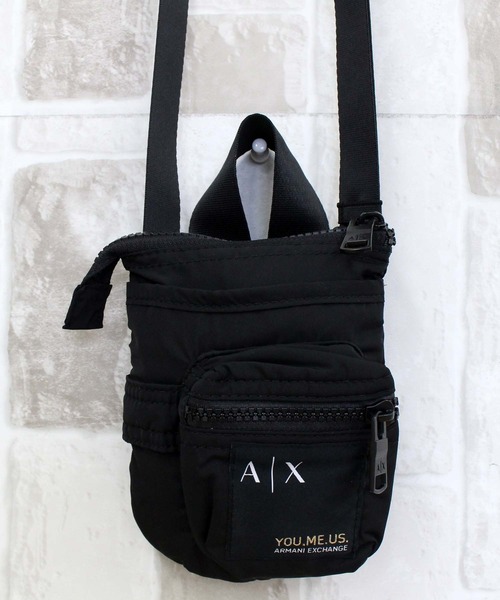 Armani Exchange ブラックボディバッグ ARMANI EXCHANGE ウエストポーチ 「A|X アルマーニ