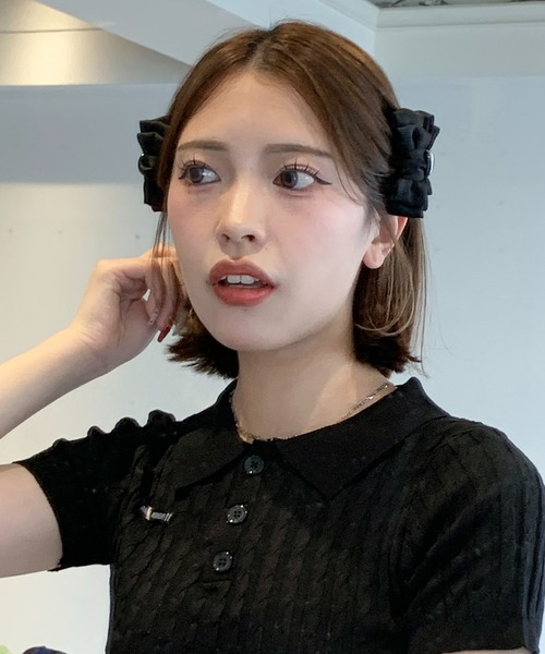 ヘアクリップ 「お気に入り9000人突破！」「2個セット」サテン ミニ