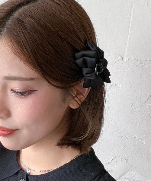 ヘアクリップ 「お気に入り9000人突破！」「2個セット」サテン ミニ