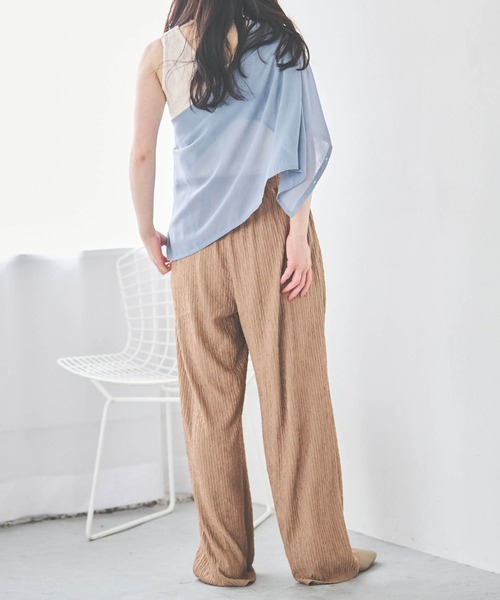 mil パンツ 「150cm前後の小柄さんサイズ」楊柳プリーツパンツ