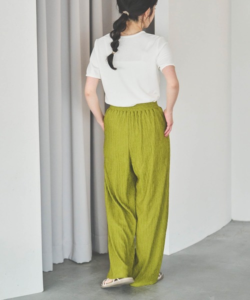 mil パンツ 「150cm前後の小柄さんサイズ」楊柳プリーツパンツ