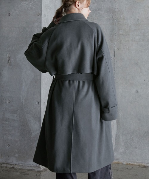 SERACE ステンカラーコート コート 「SERACE」2way over melton