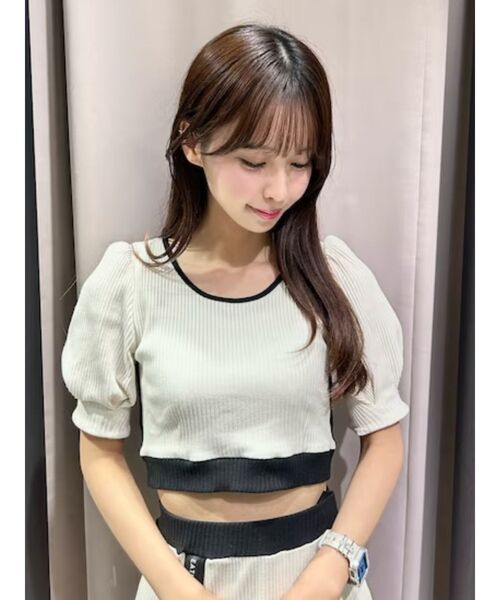 tシャツ バイカラーTOP（セットアップ可能） レディース