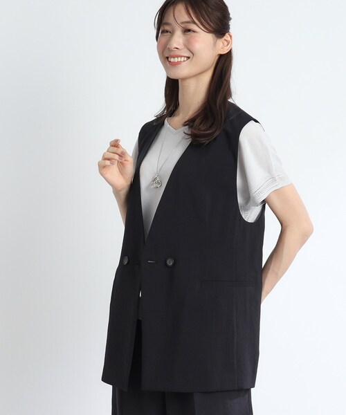 BEAUTY & YOUTH ブラック ベスト ジレ 新品未使用タグ付き Reflect ベスト ジレ 「SALE／UVカット／接触冷感／洗える／シワ