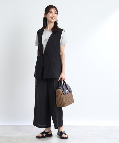 ベスト ジレ 「接触冷感」「ウォッシャブル」リヨセルジャージ―ジレ レディース 接触冷感】【ウォッシャブル】リヨセルジャージ―ジレ（ベスト