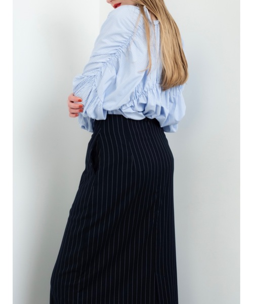 Katrin TOKYO ブラウス シャツ stripe triple shirring blouse