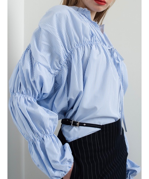 Katrin TOKYO ブラウス シャツ stripe triple shirring blouse