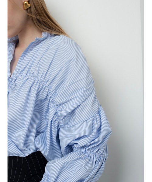 Katrin TOKYO ブラウス シャツ stripe triple shirring blouse