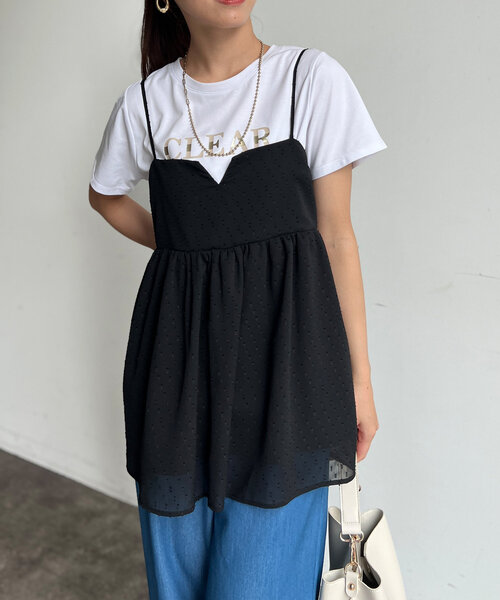 Chez toi ブラウス シャツ 「インせず着られる」ジャガード