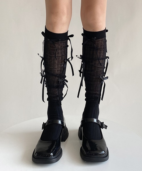 クラーク記念国際　指定リボン&靴下 XGFGS02H0 リボン付き クルーソックス