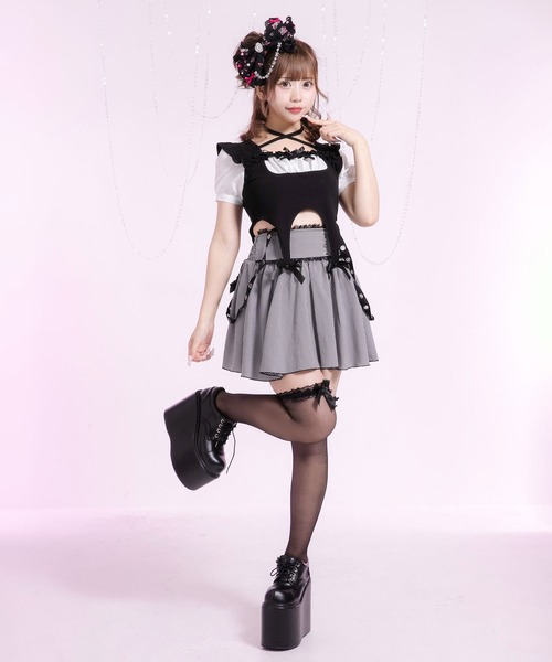 Diable baiser（ディアブルベーゼ） スカート バックティアードハトメ