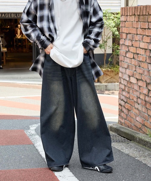 MONO-MART ジーンズ ヴィンテージライクオーバーダイワイド