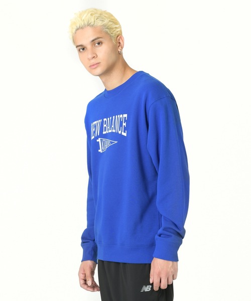 new balance 青 スウェットサイズ6(XL相当) New Balance（ニューバランス） トレーナー スウェット ペナント
