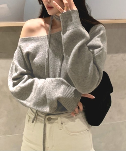 完売♡肩リボン2wayオフショルニット 定価16200円 新品未使用 オフショルリボンニットトップス – Darich