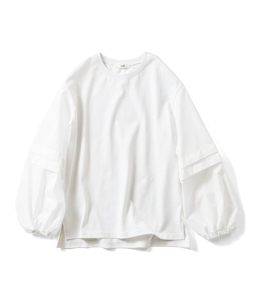 IEDIT（イディット） tシャツ 袖はブラウス身ごろはカットソー
