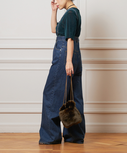 IENA LA BOUCLE デニム オーバーオール サロペット フレア 38