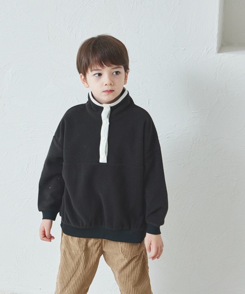 pairmanon（ペアマノン） マイクロフリース 配色 ハーフボタン プル