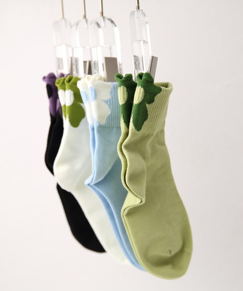 mosox 靴下 「mosox」バックフラワーデザインソックス5足セット