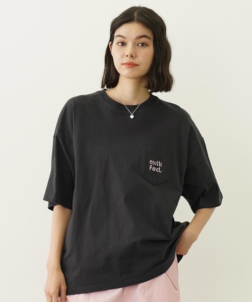 tシャツ CUT OUT LOGO POCKET WIDE S/S TEE レディース メンズ