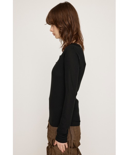 SLY tシャツ LACE DOCKING V/N TOPS レース ドッキン