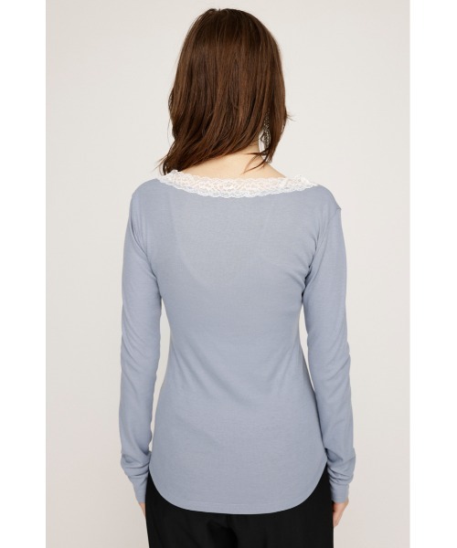 SLY tシャツ LACE DOCKING V/N TOPS レース ドッキン