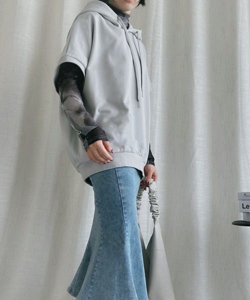 パーカー -original-ユニセックス刺繍A文字パーカー レディース