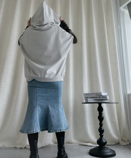 パーカー -original-ユニセックス刺繍A文字パーカー レディース