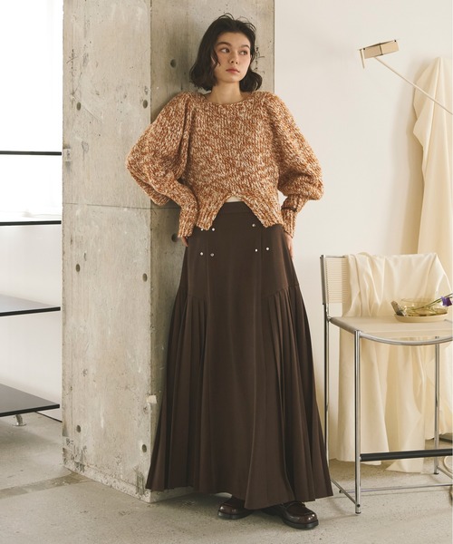 loin nuit スカート west slit pleats skirt/ウエストスリットプリーツ