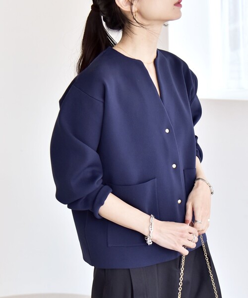 quaranciel ジャケット ノーカラージャケット quaranciel:「手洗い可能