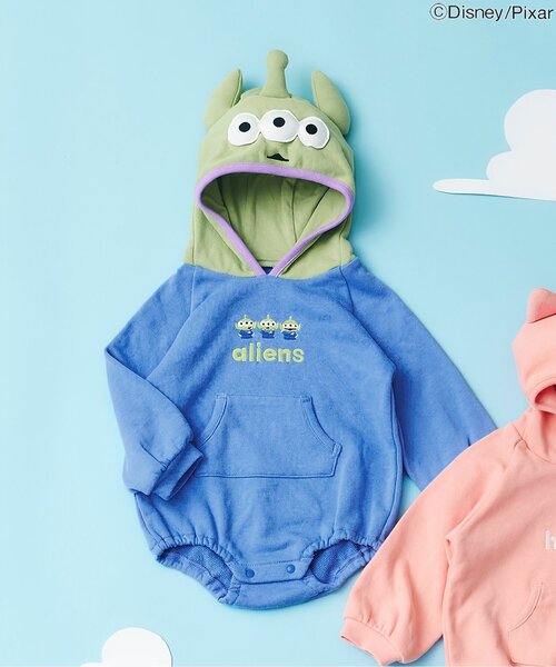 Disney ベビー服 ロンパース 「リンク」ディズニーキャラクター/ボディ Baby monster ジップフーディー パンツ BLUE